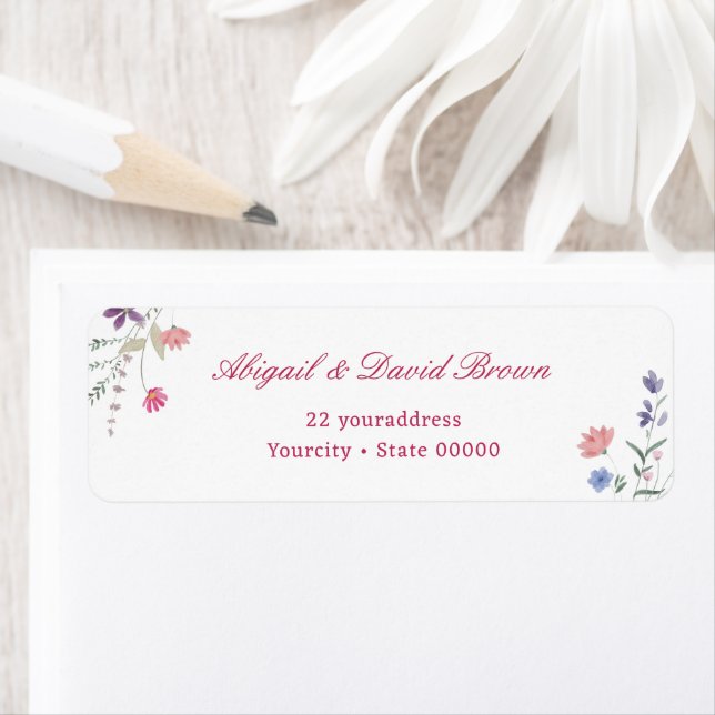 Elegant Fresh Wildflowers Return Address (Insitu)