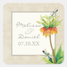 Elegant Fritillaria n Dragonfly Favour Gift Sticke