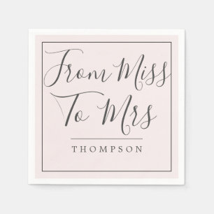Elegant From Miss to Mrs Bridal Shower Blush Paper Napkin