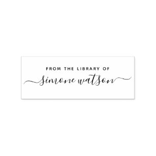 Elegant From The Library Of Custom Name Script Rubber Stamp