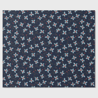 Elegant Frosted Holly and Gold Vine Seamless Wrapp Wrapping Paper