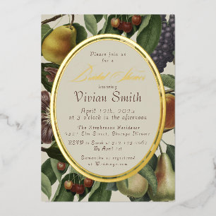 Elegant Fruit & Botanical Bridal Shower Invitation