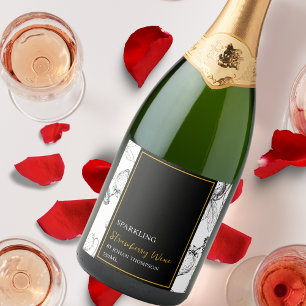 Elegant Fruit Sparkling Strawberry Wine Label