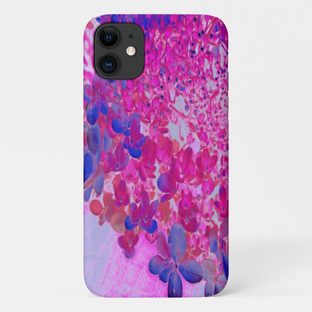 Elegant Fuchsia and Dark Blue Limelight Hydrangea Case-Mate iPhone Case (Back)