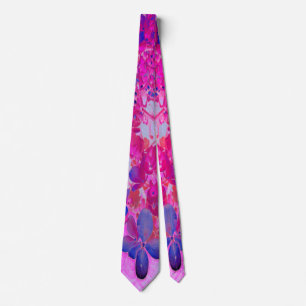 Elegant Fuchsia and Dark Blue Limelight Hydrangea Tie