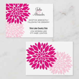 Elegant Fuchsia Pink Floral Burst Reception Cards