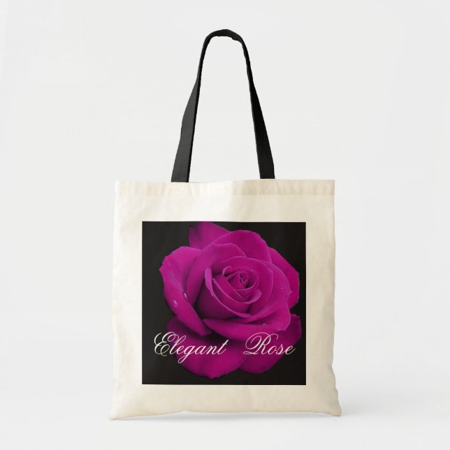 Elegant Fuchsia Rose Tote Bag (Front)