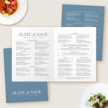 Elegant Full-Course Meal Upscale Restaurant Blue