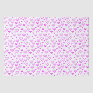 Elegant Fun Decorative Pink Hearts Pattern Tissue Paper