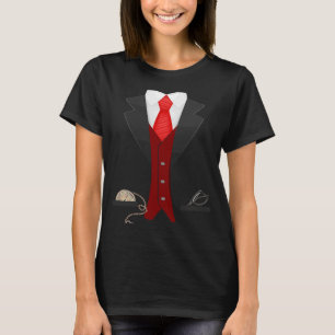 Elegant Fun Fake Tuxedo Suit Nice Black Tie T-Shirt