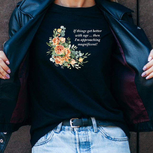 Elégant Fun Floral 50e Anniversaire T-Shirt (Vivid (Créateur téléchargé)