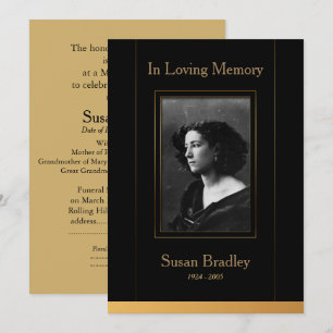 Elegant Funeral Announcement with Photo Invitation