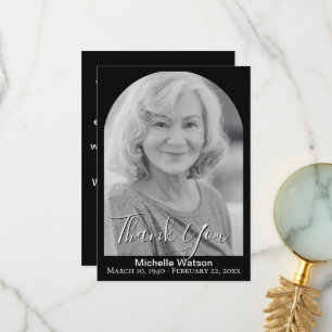 Elegant Funeral Arch Photo Thank You Card