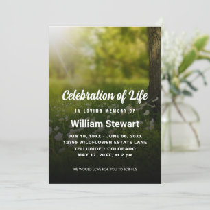 Elegant Funeral Celebration of Life Modern Invitation