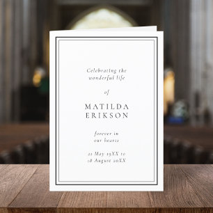 Elegant Funeral   Classic Order of Service Folded Program