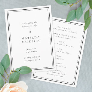 Elegant Funeral   Classic Order of Service Program