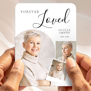 Elegant Funeral Keepsake with Custom Photo Collage Magnet