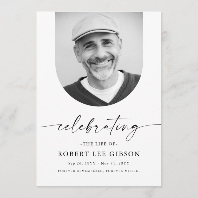 Elegant Funeral Memorial Celebration Of Life Program (Front)