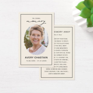 Elegant Funeral Memorial Prayer Photo Cards