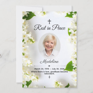 Elegant Funeral Memorial Thank You Card – Timeless