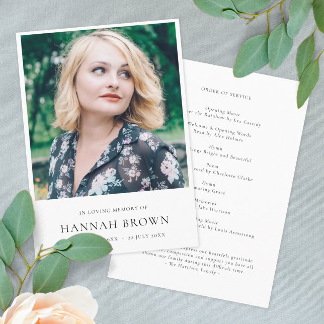 Elegant Funeral | Minimalist Celebration of Life Program (Creator Uploaded)