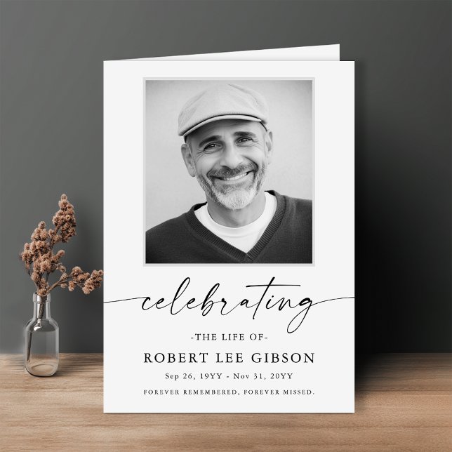 Elegant Funeral Obituary Order of Service Photo Program (Creator Uploaded)