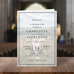 Elegant Funeral Order of Service Memorial Photo Program