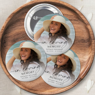 Elegant Funeral Photo In Loving Memory Keepsake 2 Inch Round Button