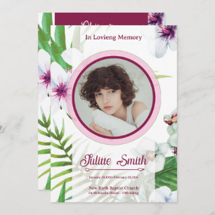 Elegant Funeral Program Card Template 