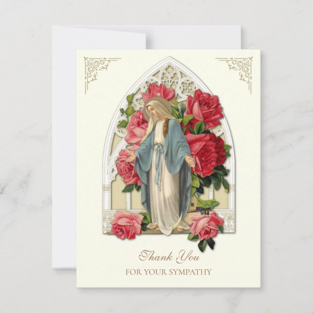 Elegant  Funeral Sympathy Religious Thank You (Front)