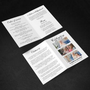 Elegant Funeral with Photo Collage Program
