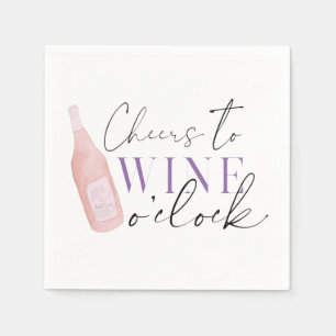 Elegant Funny Cheers Wine o clock Party  Napkin