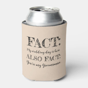Elegant & Funny Fact Groomsman Proposal Almond Can Cooler