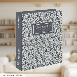 Elegant funny gift dollar print custom name humor binder