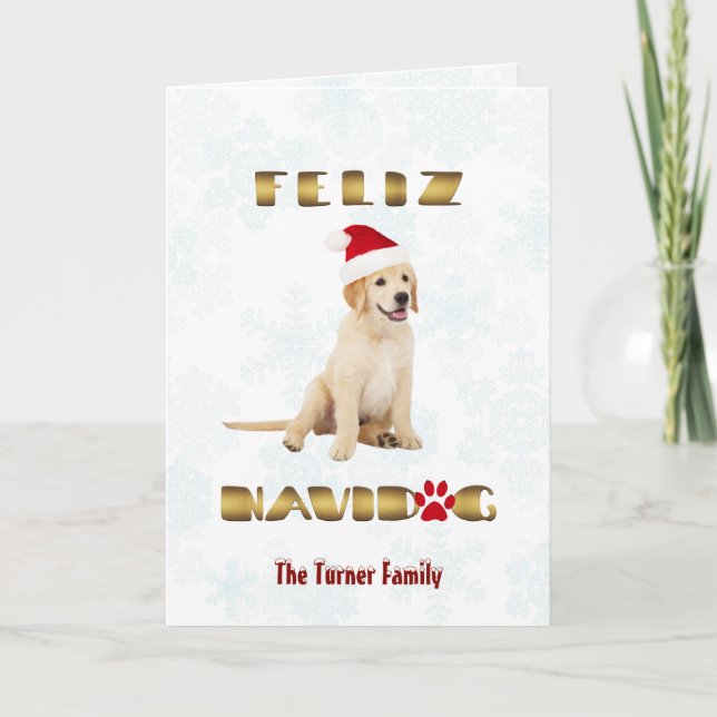 Elegant Funny Gold Foil Feliz Navidad Typography Holiday Card (Front)