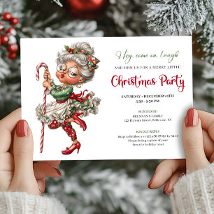Elegant Funny Grandma Cartoon Christmas Humor  Invitation