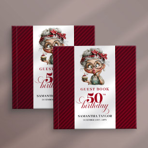 Elegant Funny Lady 50th Birthday Humor Guest Book