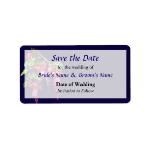 Elegant Fuscia Marshia Save the Date Label