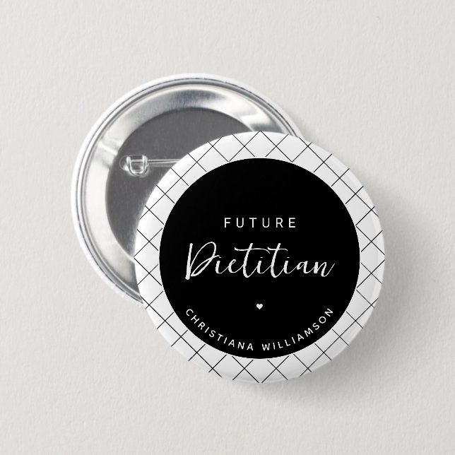 Elegant Future Dietician Personalized 2 Inch Round Button (Front & Back)