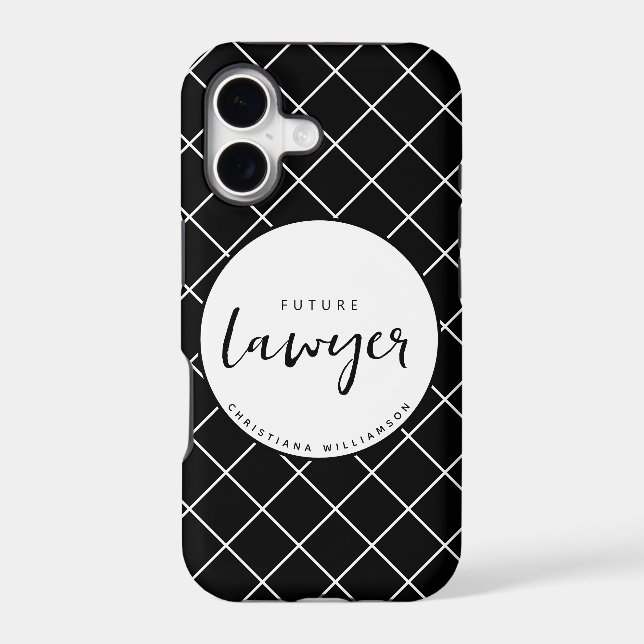 Elegant Future Lawyer Check Pattern Personalized (Back)