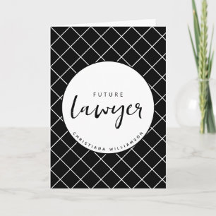 Elegant Future Lawyer Check Pattern Personalized Card