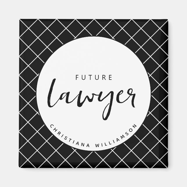 Elegant Future Lawyer Check Pattern Personalized Magnet (Front)