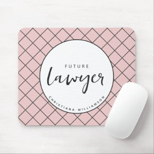 Elegant Future Lawyer Check Pattern Personalized Mouse Pad