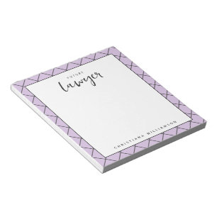 Elegant Future Lawyer Check Pattern Personalized Notepad
