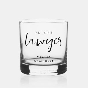 Elegant Future Lawyer Personalized Whiskey Glass