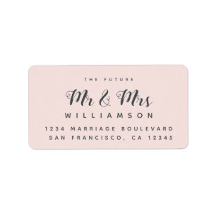 Elegant Future Mr Mrs Wedding Return Address Label