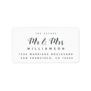 Elegant Future Mr Mrs Wedding Return Address Label