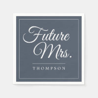 Elegant Future Mrs Bridal Shower Dusty Blue Paper