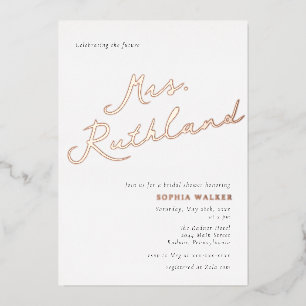 Elegant Future Mrs Bridal Shower Rose Gold Foil