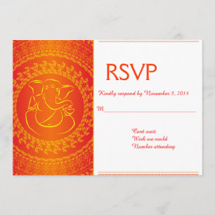 Élégant Ganesh  Cartes RSVP Orange de Dieu indien
